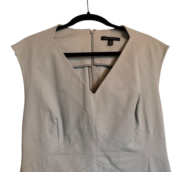 Banana‎ Republic Sz 12 Bi-Stretch Sheath Dress Gray Office Minimalist Preppy - Picture 5 of 11